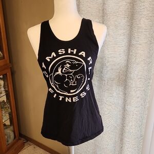 Gymshark Black Tank with White Fitness Logo